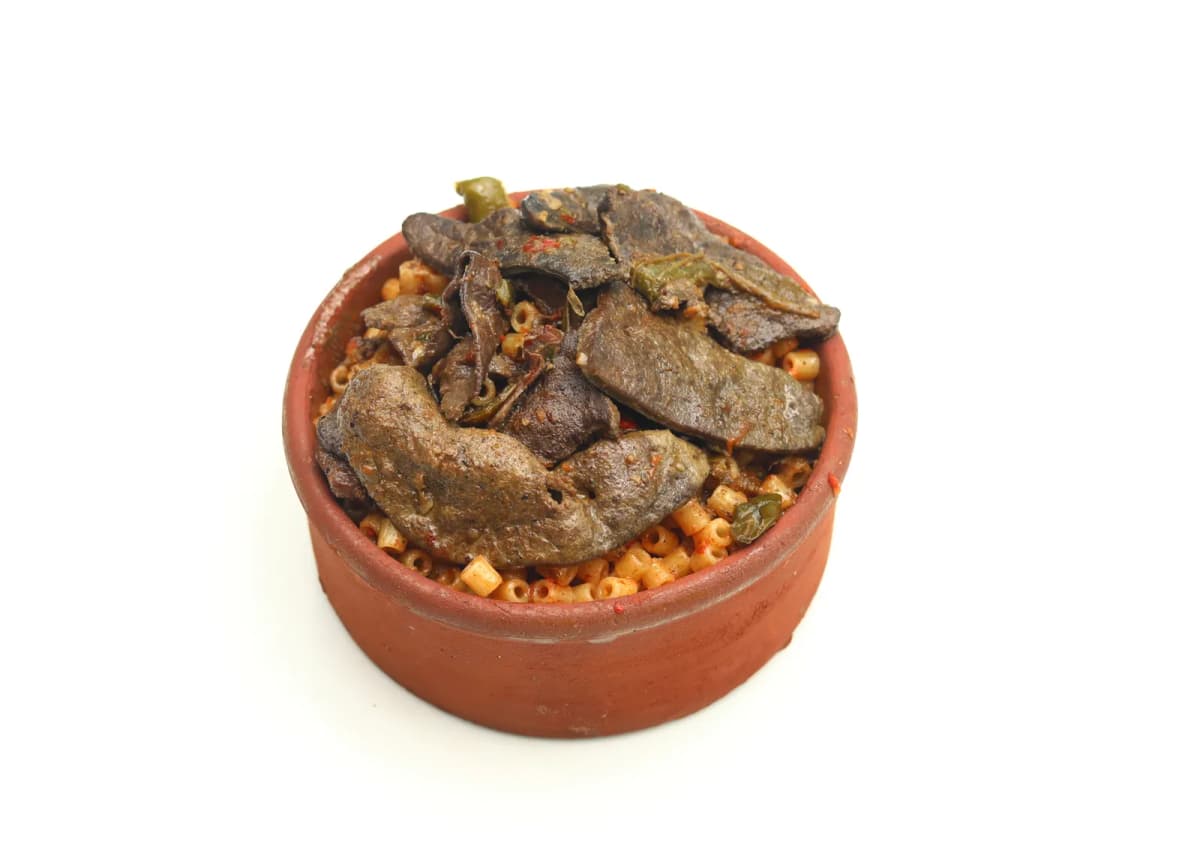 طاجن مكرونة بالكبدة